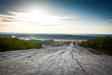 mountain descent to the river