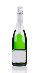 Close up of champagne bottle.
