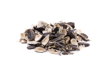 Bunch of sunflower seeds close up.