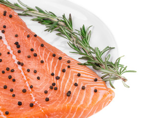 Salmon fillet with pepper rosemary.