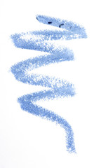 Blue color eyeshadow pencil stroke on background