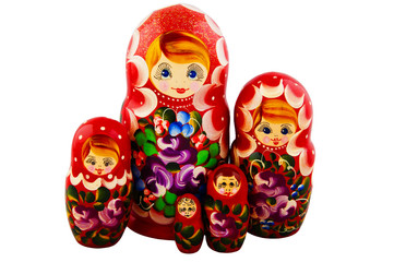 Russian Dolls. Isolated on a white background. Matryoshka