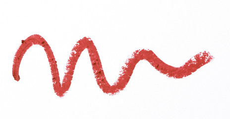 Red color lipstick stroke on background
