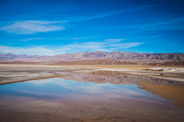 Fototapeta na wymiar Pond Reflecting Death Valley Mountains