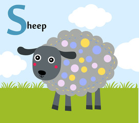 Animal alphabet for the kids:S for the Sheep