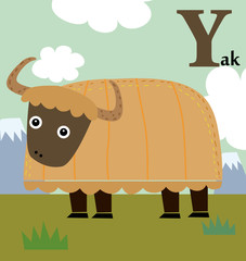 Animal alphabet for the kids: Y for the Yak