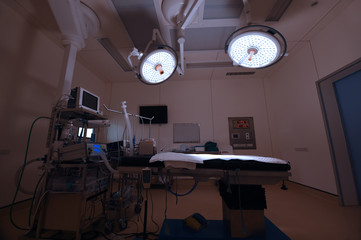 equipment and medical devices in modern operating room