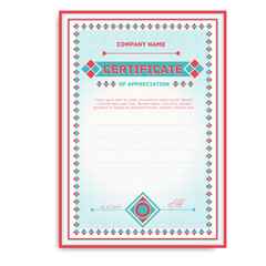 template certificates in soft colors with an ornament for the