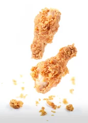 Poster Golden brown fried chicken drumsticks © showcake