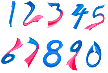 Numbers set. Vector illustration.