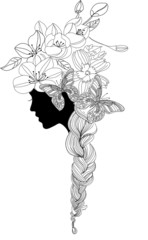 Pretty girl and flower