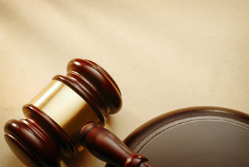 Gavel close up. Conceptual image of law and justice.