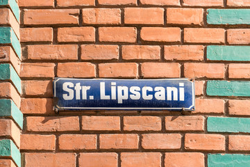 Lipscani Historical Street Sign In Bucharest