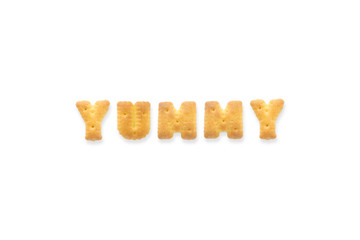The Letter Word YUMMY. Alphabet  Cookie Cracker