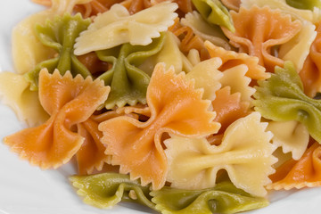 Pasta penne rigate macro.