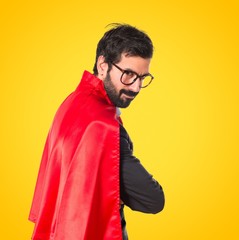 Fototapeta premium Businessman dressed like superhero
