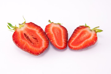 strawberries isolated on white