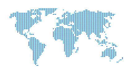World Map - Dots Matrix Two Tone pattern 