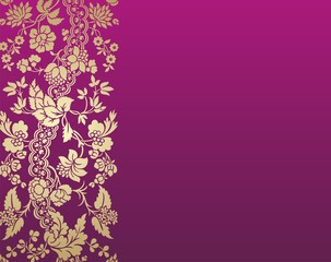 wedding card design, paisley floral pattern , India