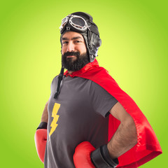 Super hero over white