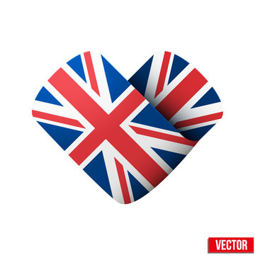Flag icon in the form of heart. I love United Kingdom.