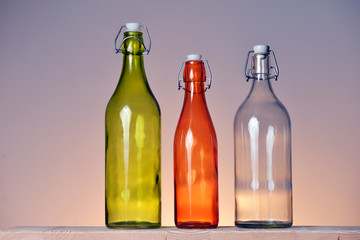 three bottles for olive oil