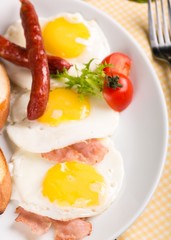 Breakfast, bacon, english.