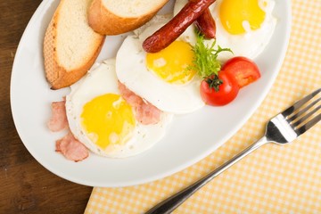 Breakfast, bacon, english.