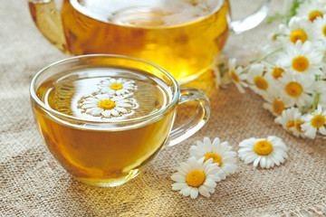 Chamomile tea healthy natural herbal relaxation beverage with