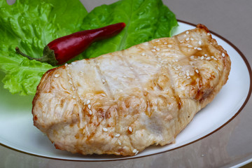 Grilled turkey steak