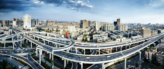 Elevated overpass and skyline