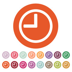 The time icon. Clock sound symbol. Flat