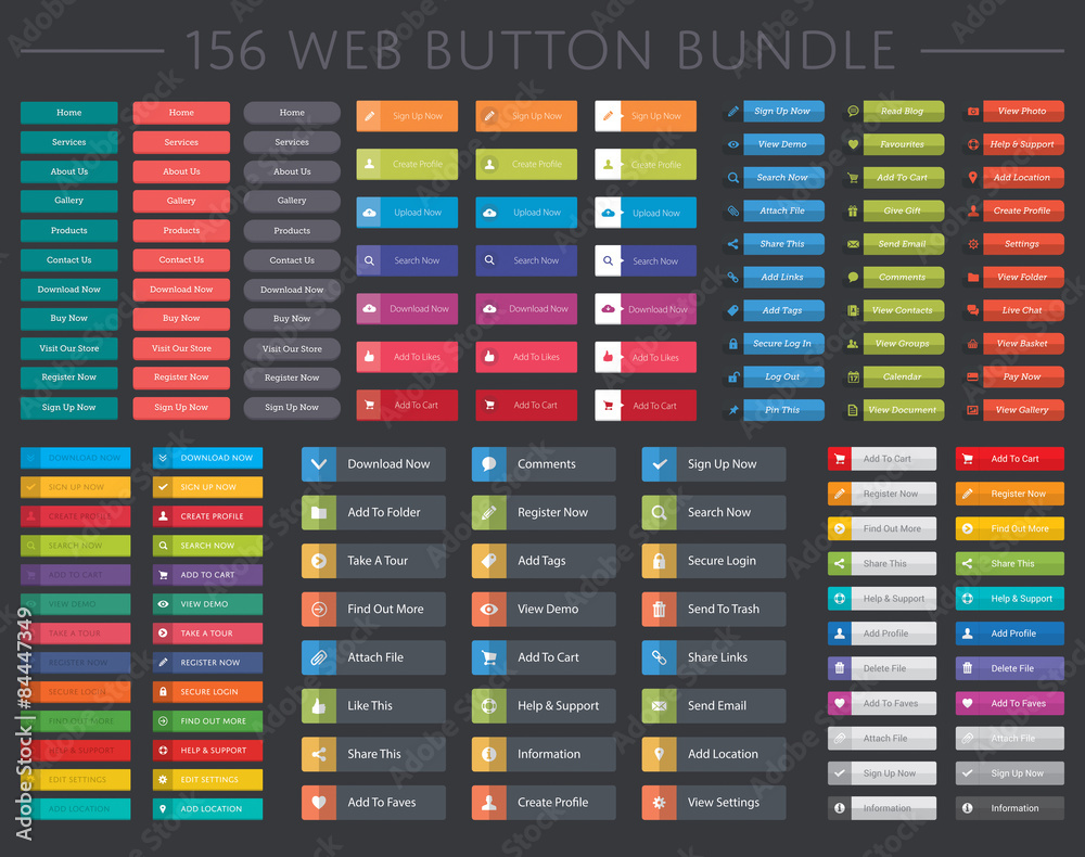 Wall mural 156 vector web button collection