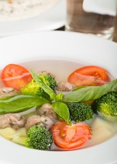 Appetizer, bowl, broth.