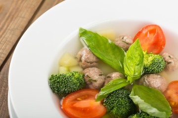 Appetizer, bowl, broth.