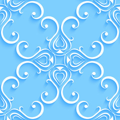 Floral seamless wallpapers in the style of Baroque . Can be used