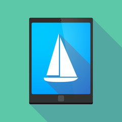 Tablet pc icon with a ship