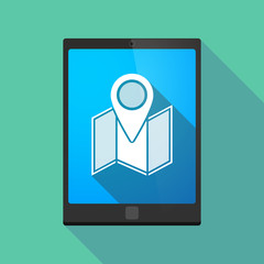 Tablet pc icon with a map