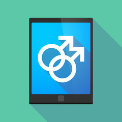 Tablet pc icon with a gay sign