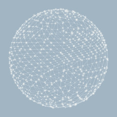 3d sphere. Global digital connections. Technology concept.