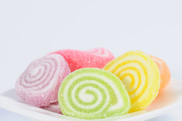 Colorful jelly with swirl texture