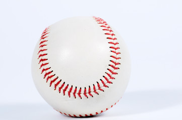 Single baseball with red knit.