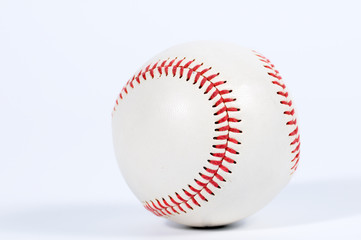 Single baseball with red knit.