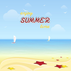 Summer vacation at the seaside, vector illustration