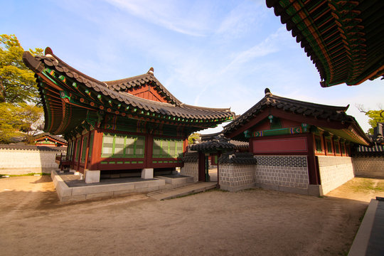 Korean style houses in Changdeokgung Palace in Seoul, Korea.