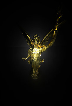 Antica scultura in oro, nettuno, venere, atena
