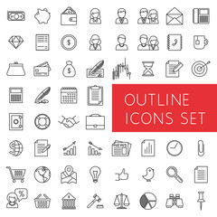 Outline icons set for web and applications