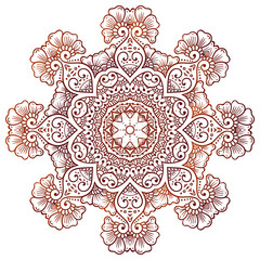 Circular floral ornament Mehndi Henna Tattoo Mandala, Yantra