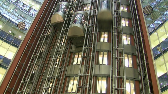 The movement of elevators in the building a Moscow city
