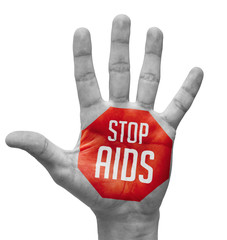 Stop Aids Texts on Pale Bare Hand